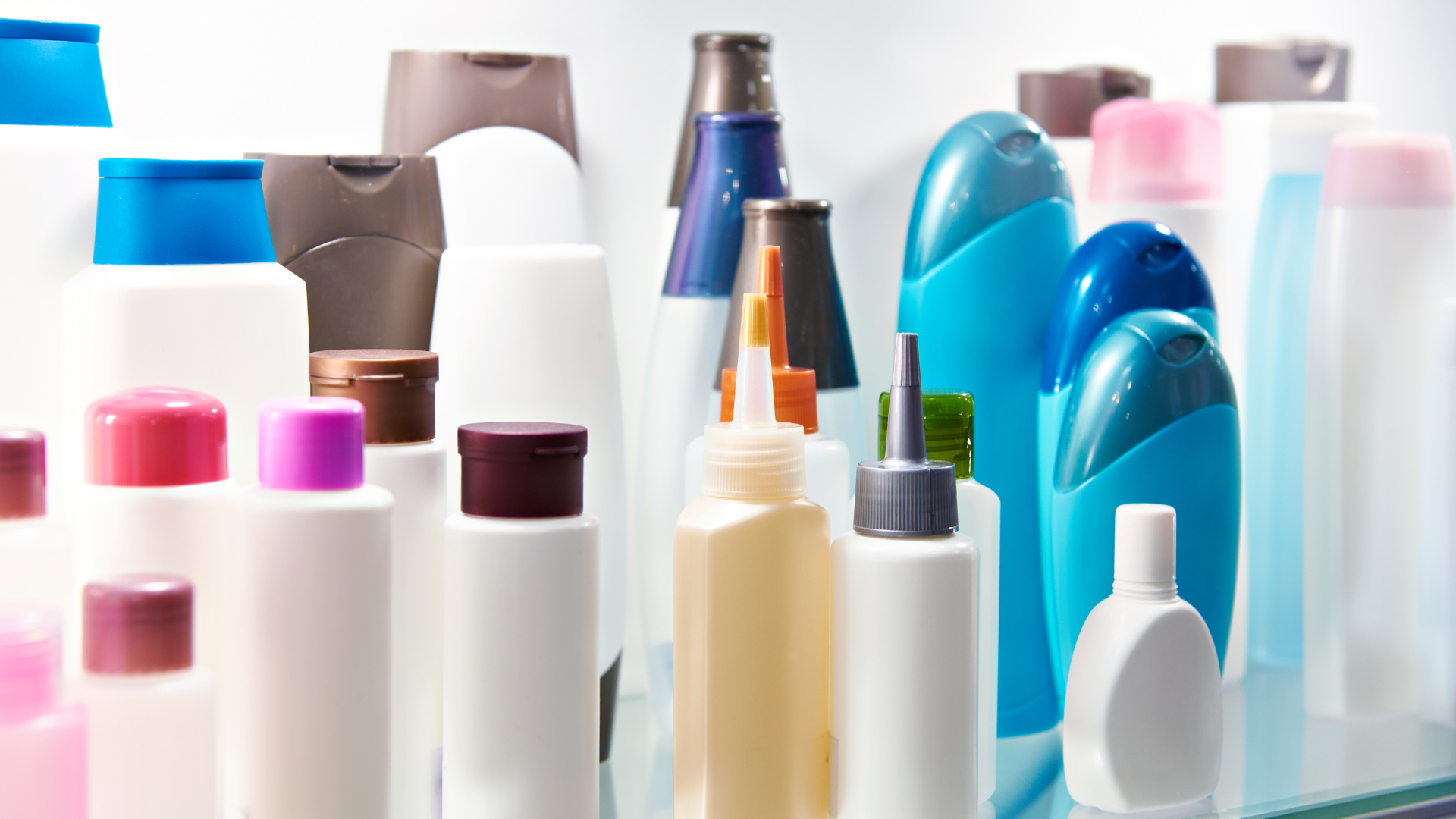 Plastic bottles cosmetic and shampoo