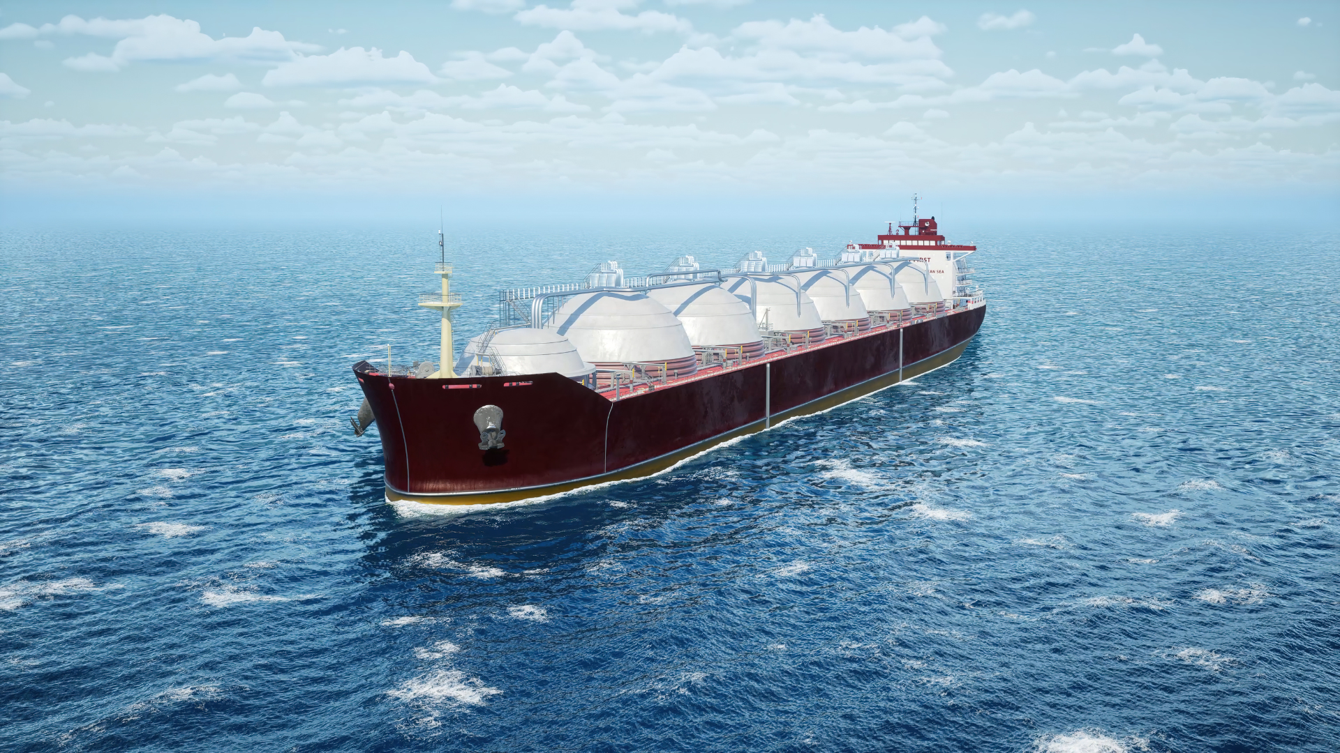 oil tanker ship sailing under a bright clear sky