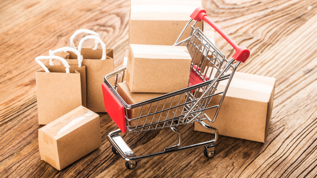Consumers use internet shopping concept