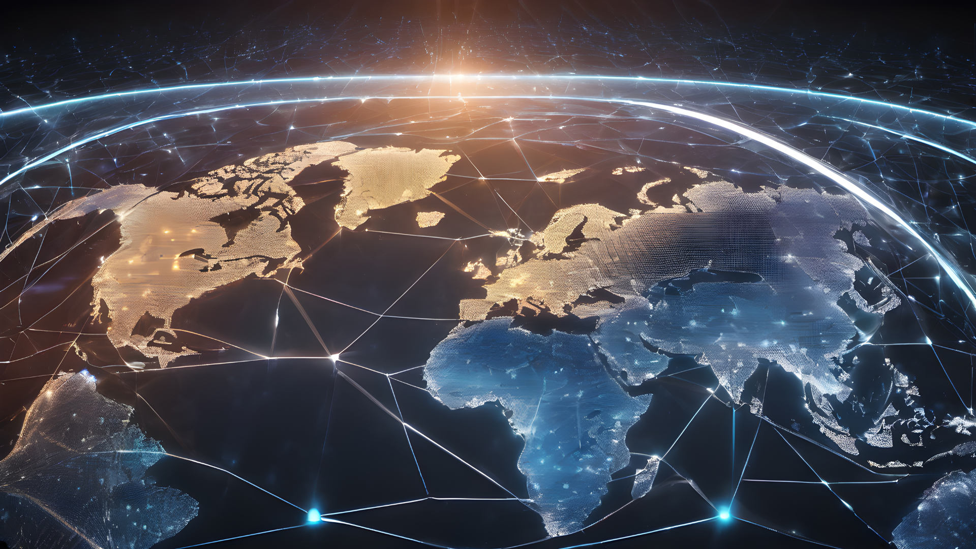 Digital image of Globe. Futuristic global internet network