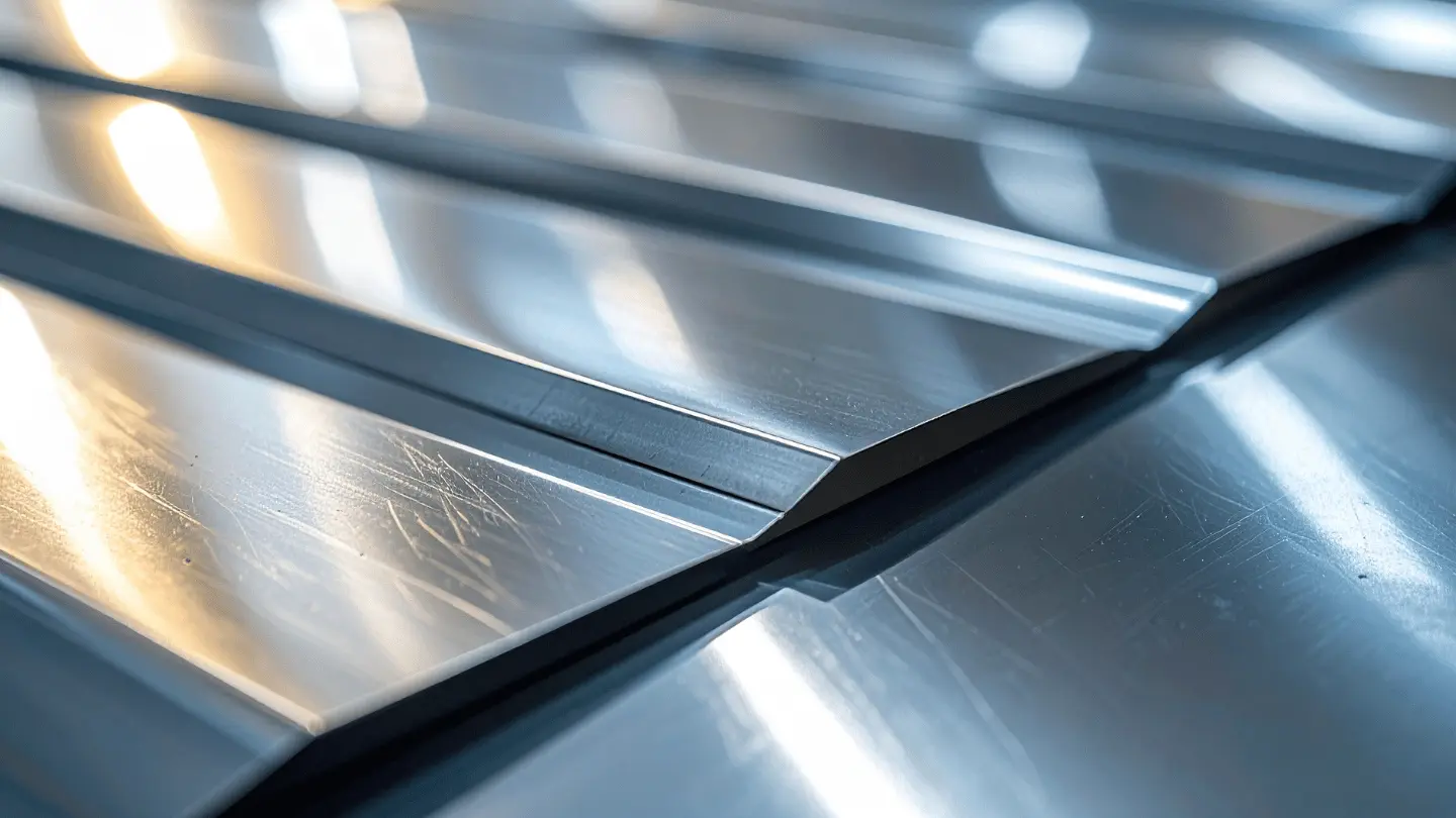 Close-up of Stacked Metal Sheets