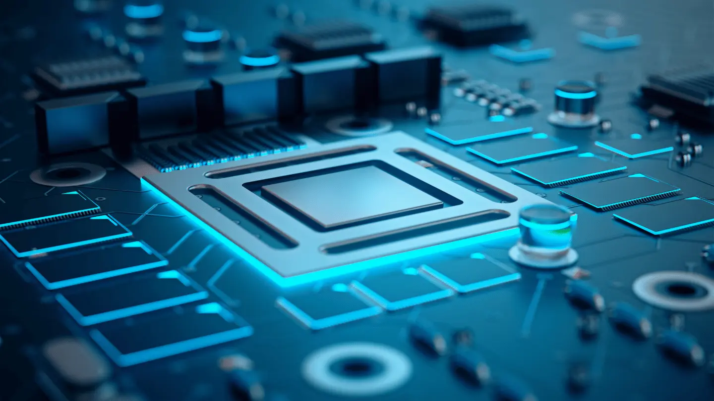 Electronic chip,3d rendering.