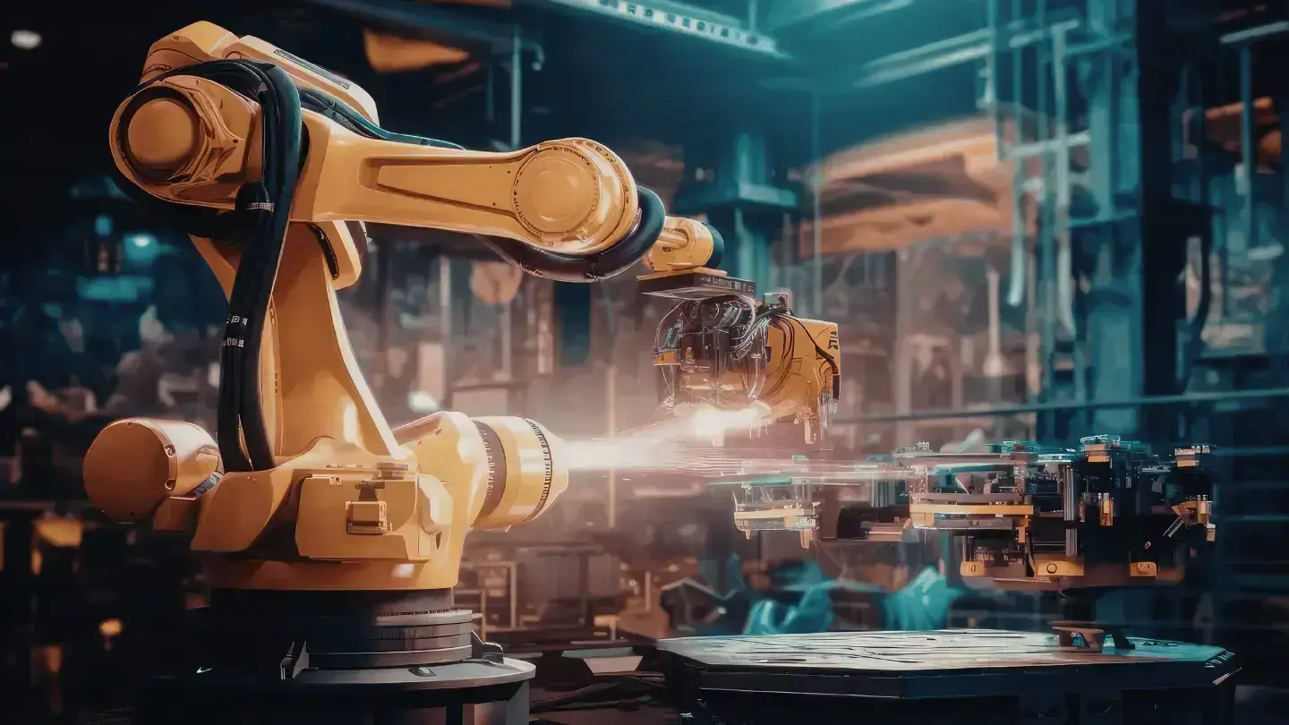 Industrial robot in action