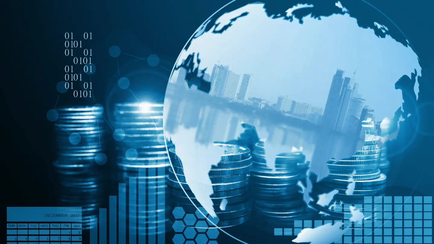 Global finance and market data illustration