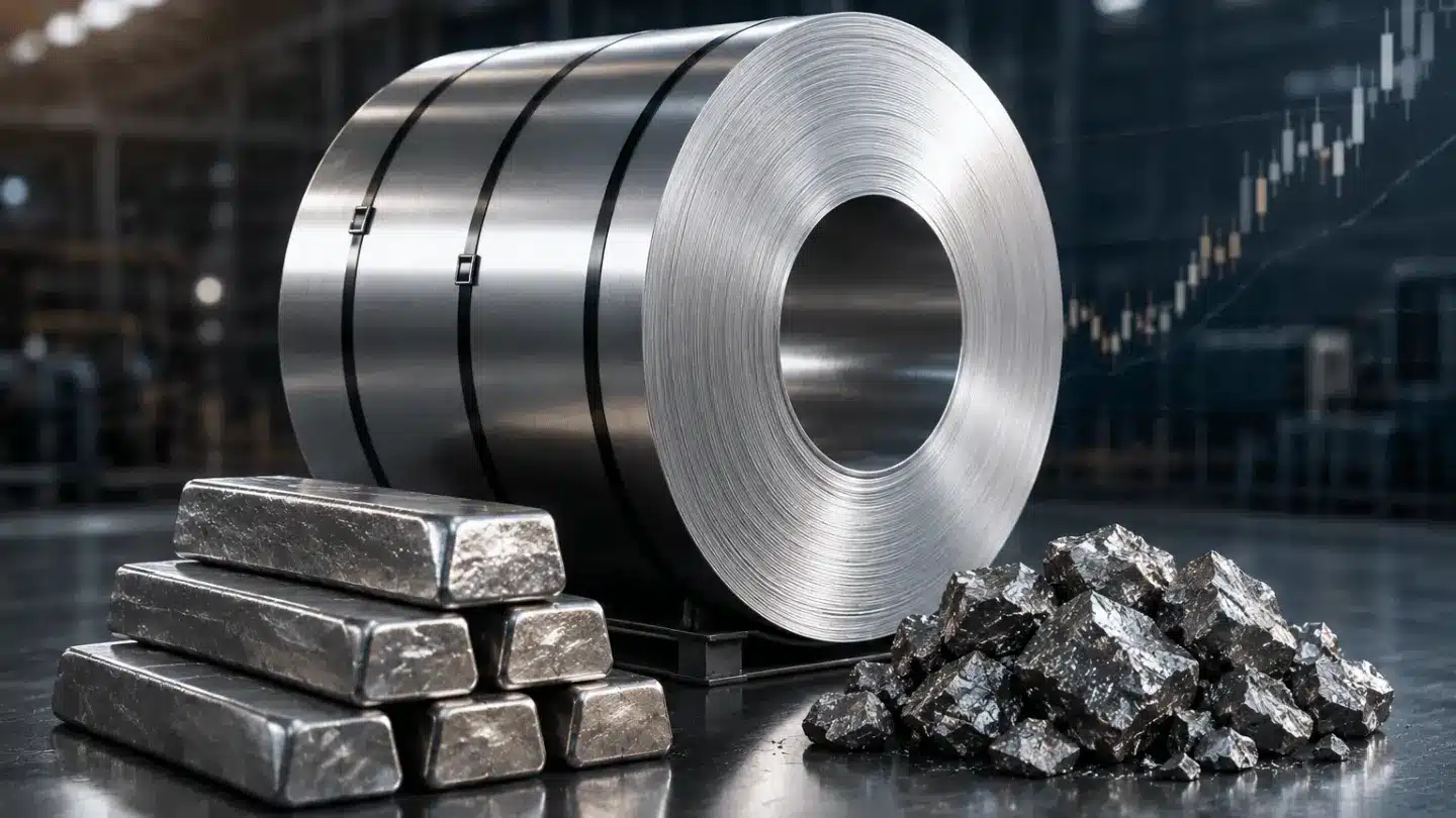 Nickel ingots, nickel ore and stainless steel materials
