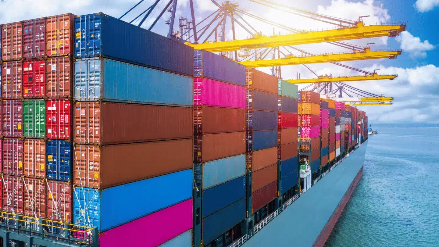 Shipping containers out at sea