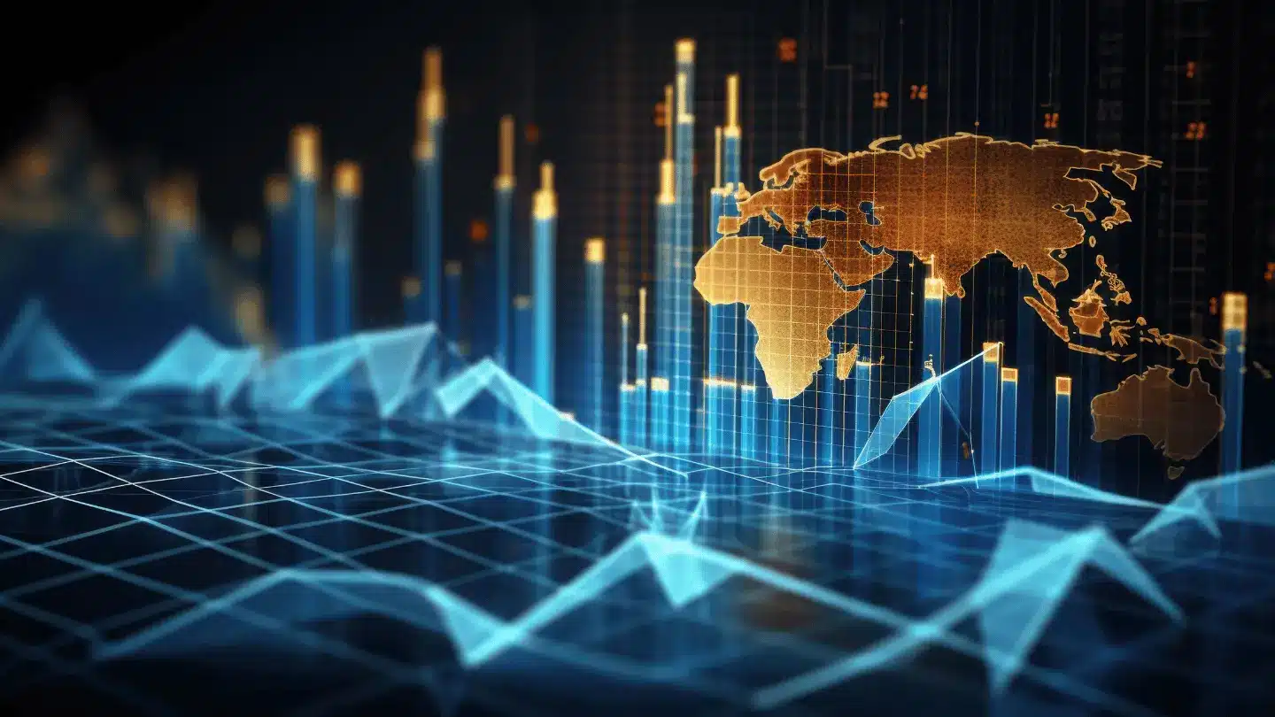 Global Market Trends Data Visualization Display